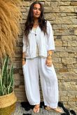 Lina Linen Blend Box Jacket White